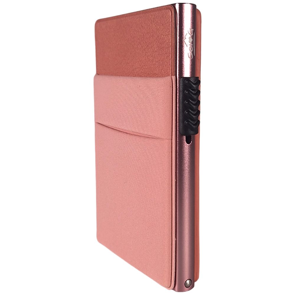 Sei G portacarte in alluminio rosa con tasca elastica - Sei♥G