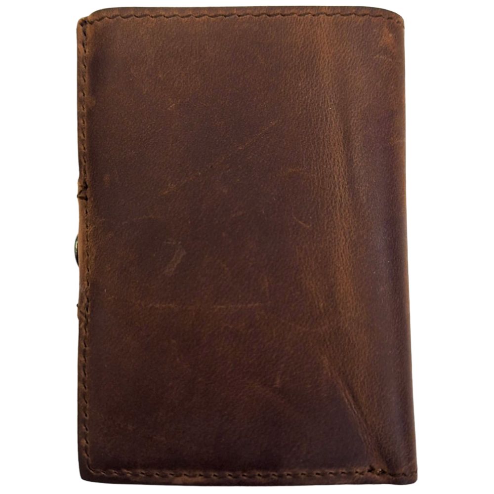 Portacarte safe magnetic silver con custodia in pelle marrone - Sei♥G