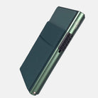 Sei G portacarte in alluminio verde con tasca elastica - Prodotti di Classe