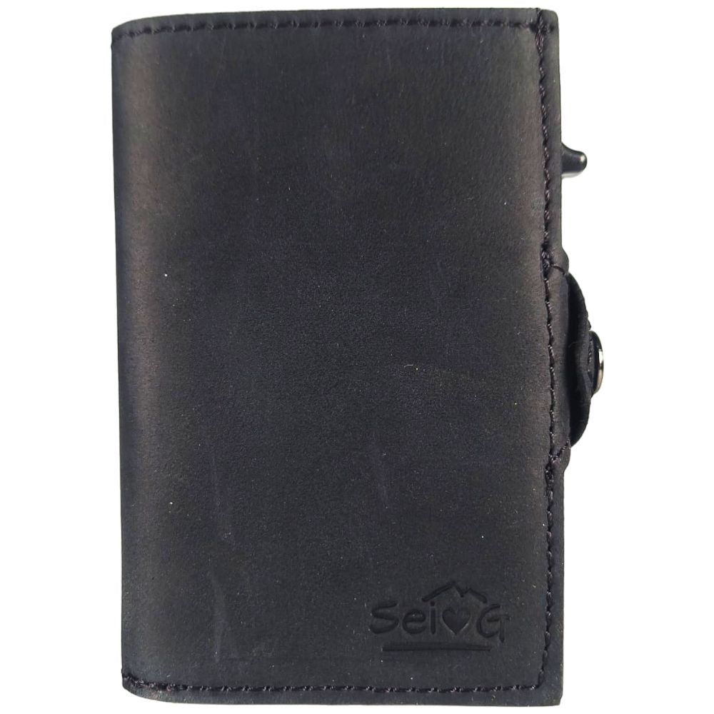 Portacarte safe magnetic royal con custodia in pelle nera - Sei♥G