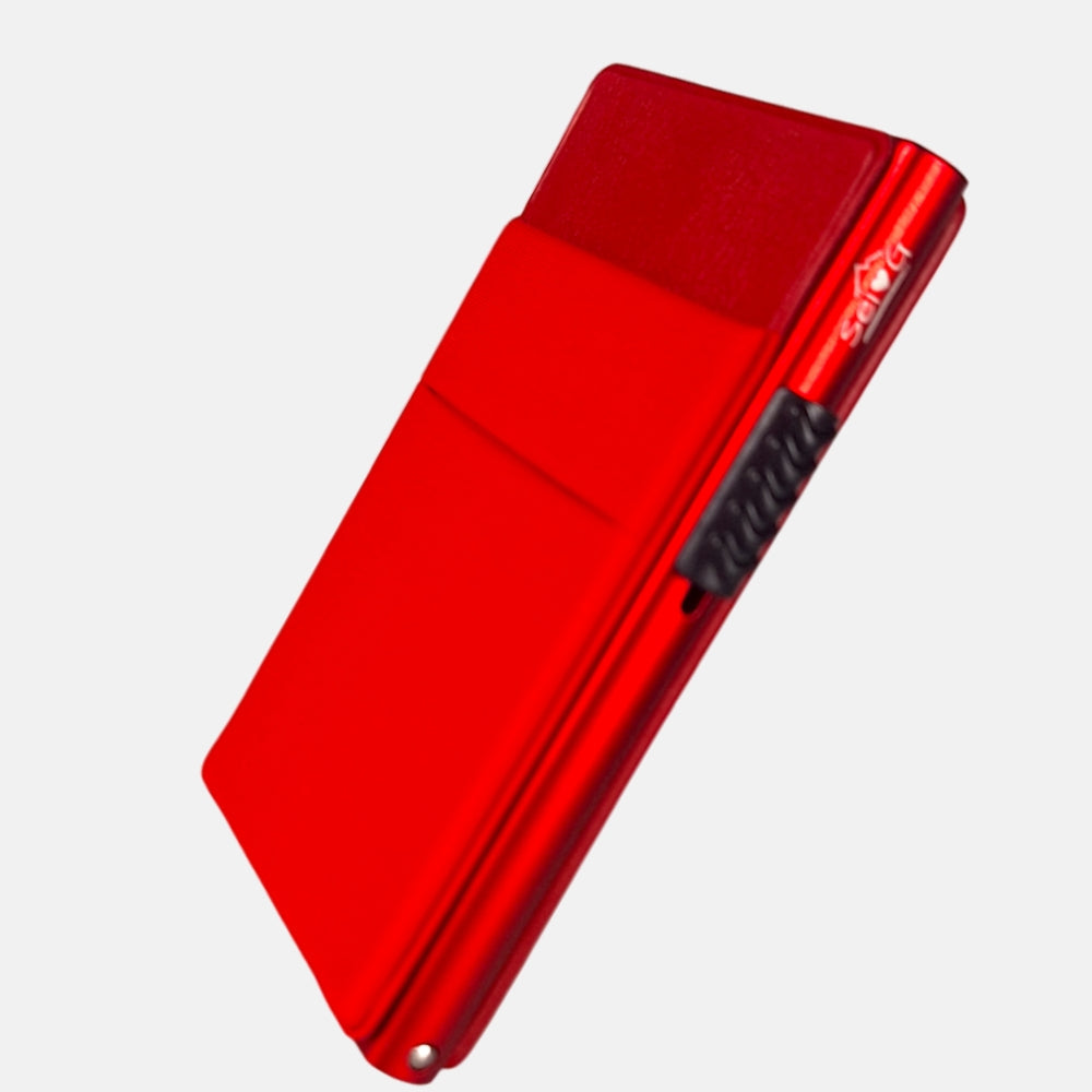Sei G portacarte in alluminio rosso con tasca elastica - Prodotti di Classe