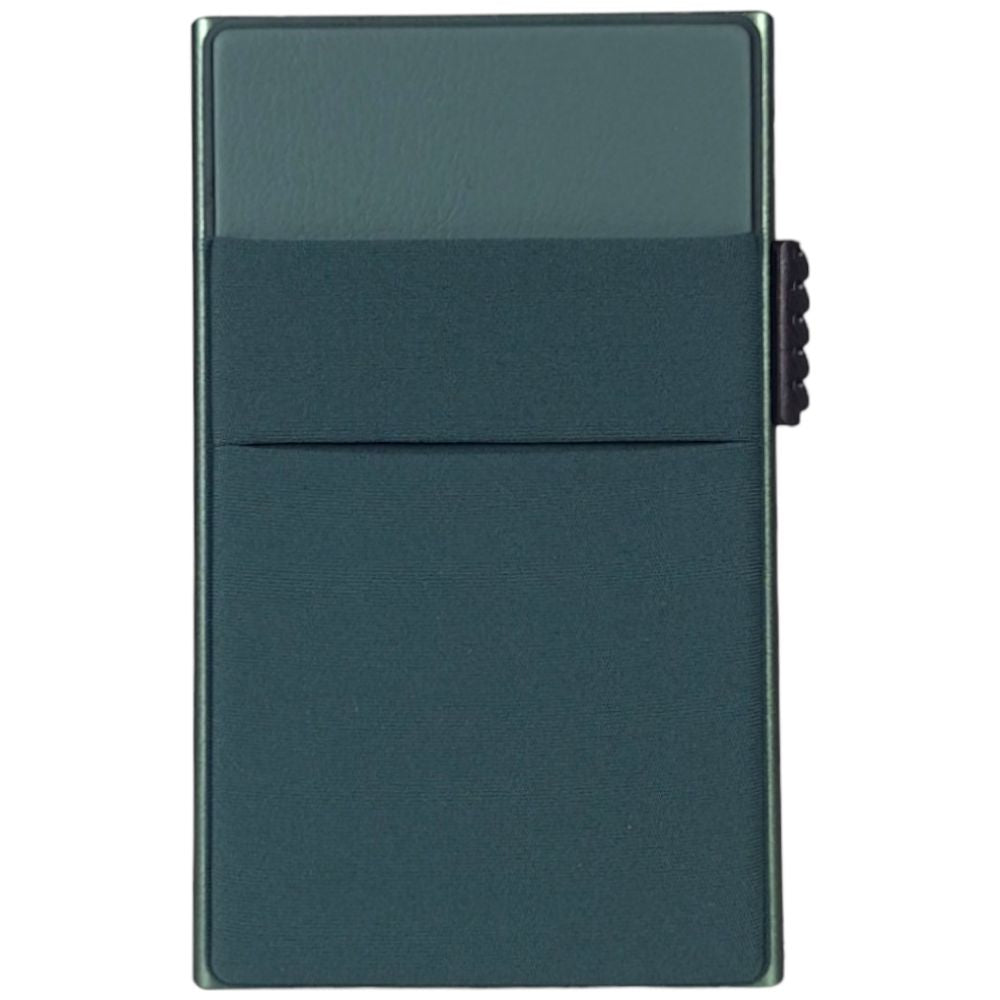 Sei G portacarte in alluminio verde con tasca elastica - Prodotti di Classe