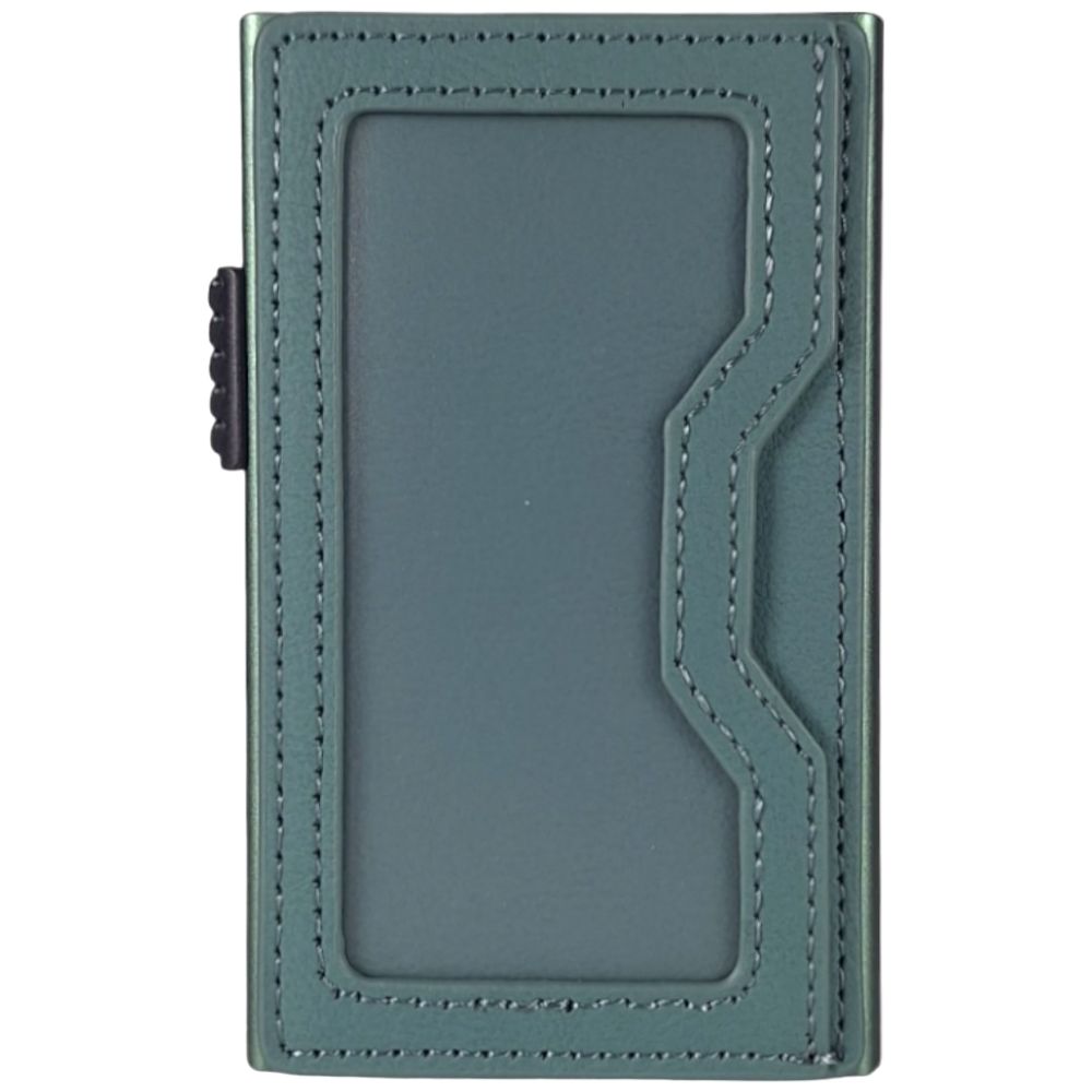 Sei G portacarte in alluminio verde con tasca elastica - Prodotti di Classe