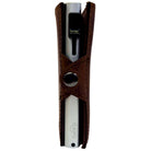 Portacarte safe magnetic silver con custodia in pelle marrone - Sei♥G