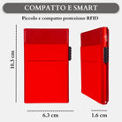 Sei G portacarte in alluminio rosso con tasca elastica - Prodotti di Classe