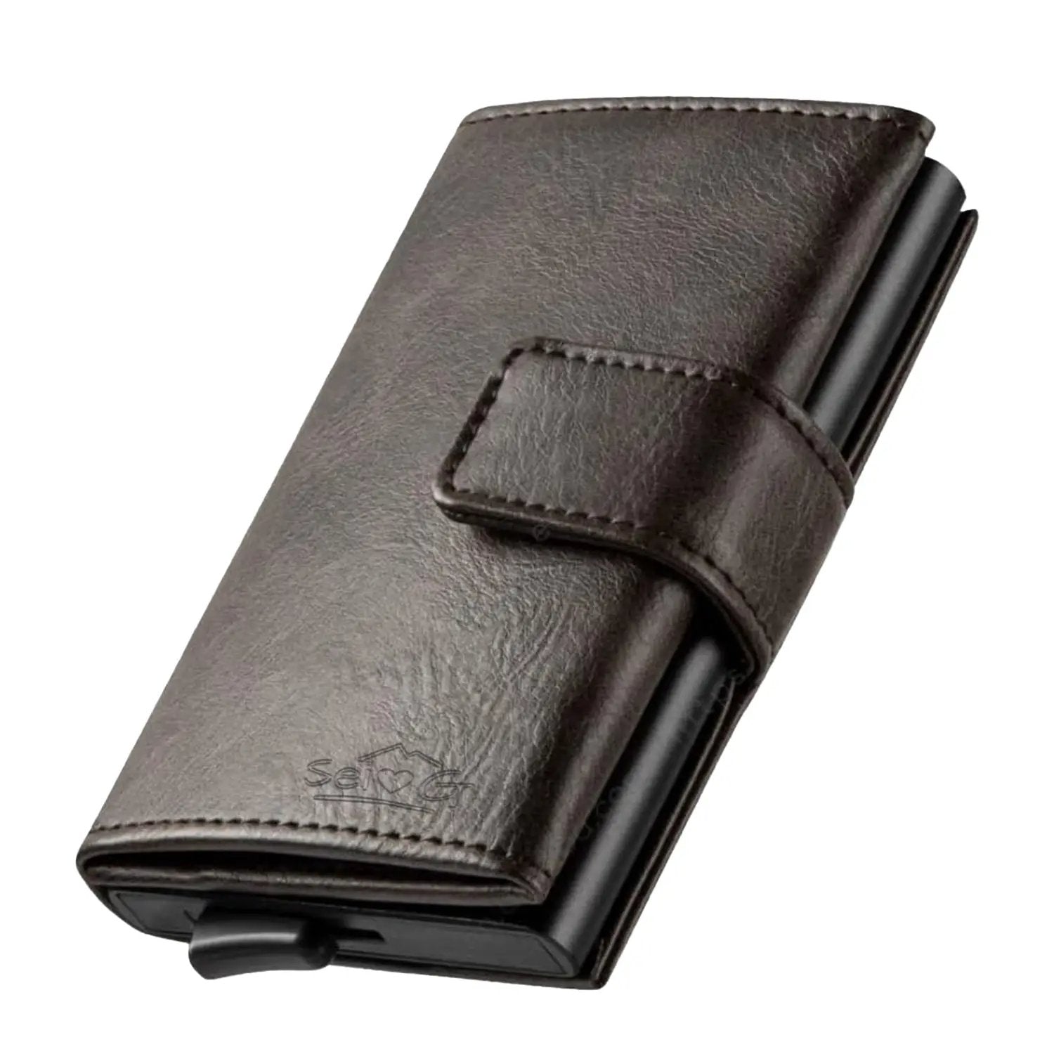 Portafoglio uomo portacarte marrone blocco RFID - Sei♥G