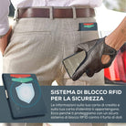 Portafoglio uomo slim blu portacarte RFID - Sei♥G