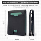 Portafoglio uomo slim nero coin portacarte RFID - Sei♥G